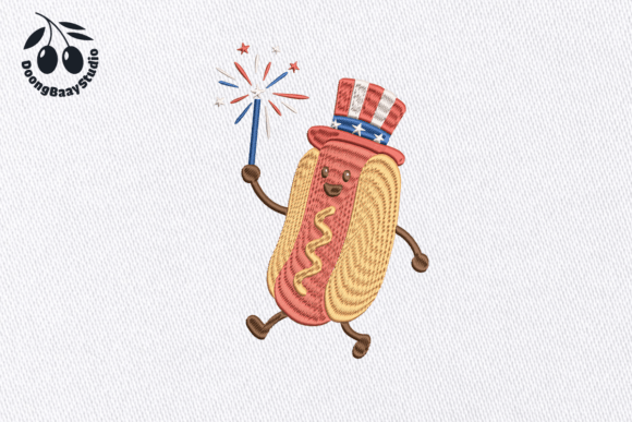 4th of July Hot Dog Embroidery Design Review