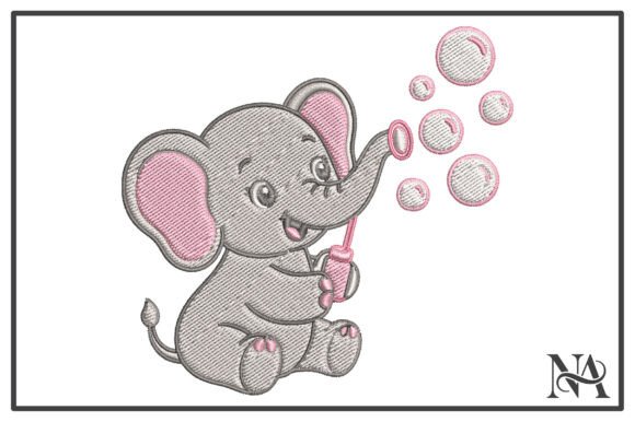 Baby Elephant Blowing Bubbles Embroidery Review