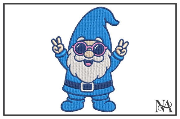 Cool Blue Gnome Peace Embroidery Design Review