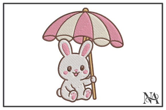 Cute Bunny with Umbrella Embroidery Review