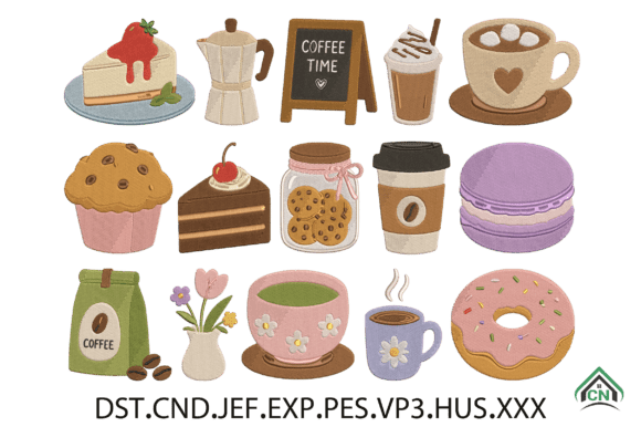 Cute Cafe Embroidery Design Elements Review