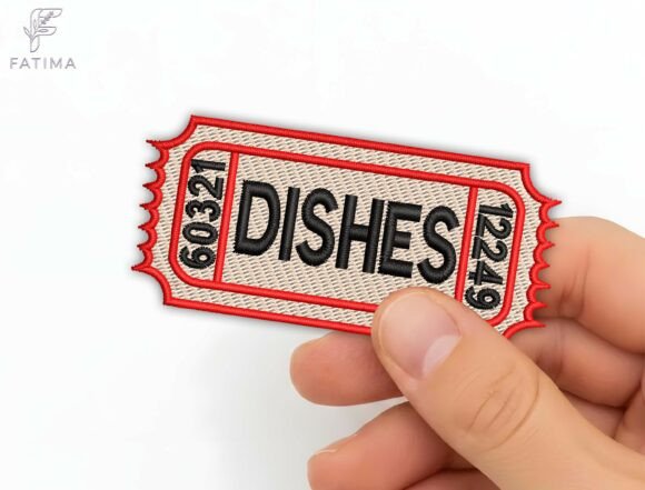 Funny Dishes Ticket Patch Embroidery Review
