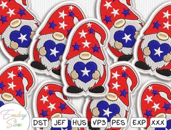 Patriotic Gnome Embroidery Patch Design Review