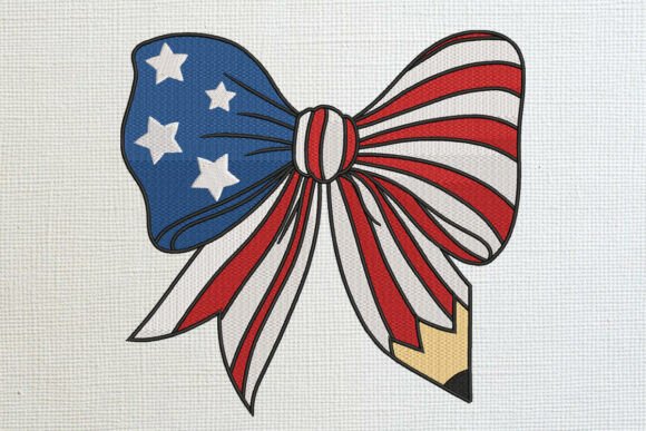 Patriotic Pencil Bow Embroidery Design Review