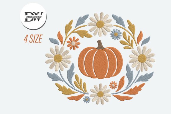 Pumpkin Embroidery Design with Flowers Review