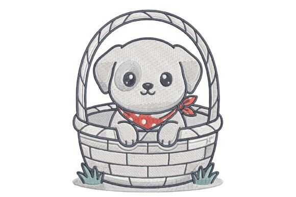 Puppy in Basket Embroidery Design Review