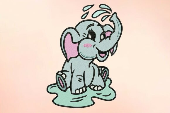 Splashing Elephant Embroidery Design Review