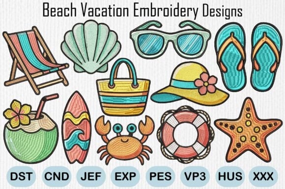 Summer Beach Vacation Embroidery Designs Review